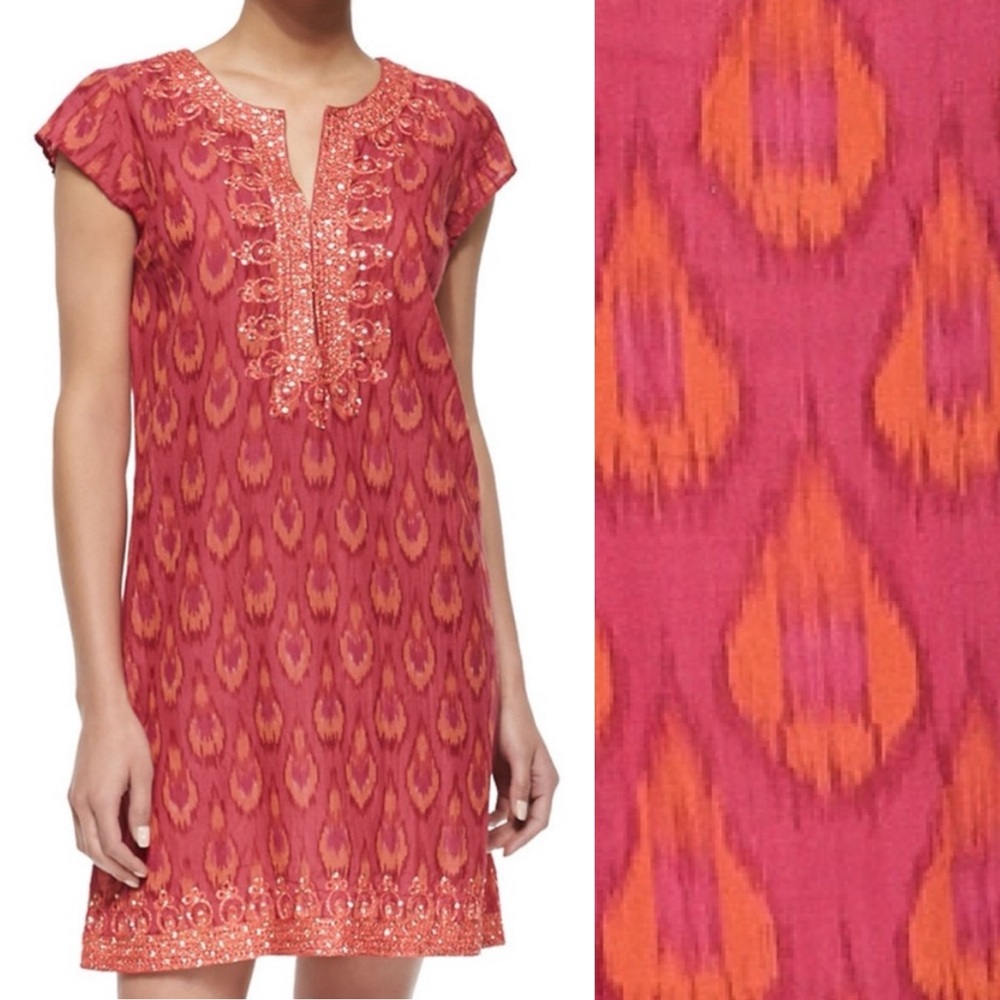 CALYPSO ST. BART ✨ embellished cotton lightweight coverup resort dress | Sz M